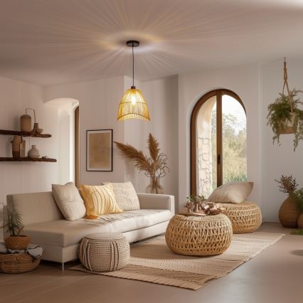 Brilagi - LED karājamā lampa uz kabeļa CERIA BOHO 1xE27/40W/230V Ø 30 cm brūna