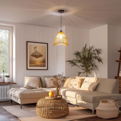 Brilagi - LED karājamā lampa uz kabeļa CERIA BOHO 1xE27/40W/230V Ø 30 cm brūna