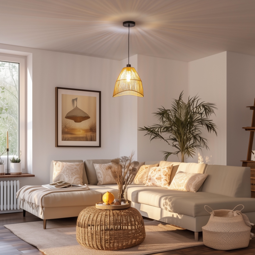 Brilagi - LED karājamā lampa uz kabeļa CERIA BOHO 1xE27/40W/230V Ø 30 cm brūna