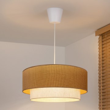 Brilagi - LED karājamā lustra uz vada BOHO ECO 1xE27/10W/230V Ø 40 cm, bēša/krēmkrāsaina