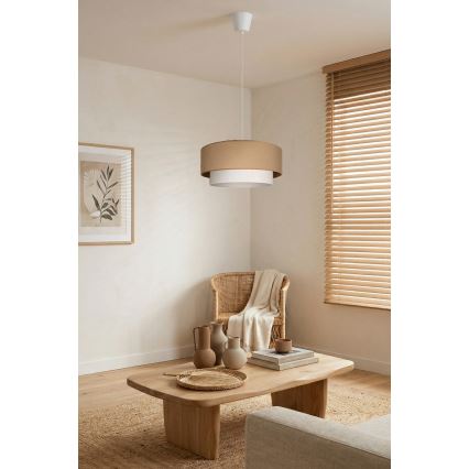 Brilagi - LED karājamā lustra uz vada BOHO ECO 1xE27/10W/230V Ø 40 cm, bēša/krēmkrāsaina