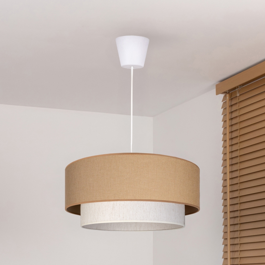 Brilagi - LED karājamā lustra uz vada BOHO ECO 1xE27/10W/230V Ø 40 cm, bēša/krēmkrāsaina