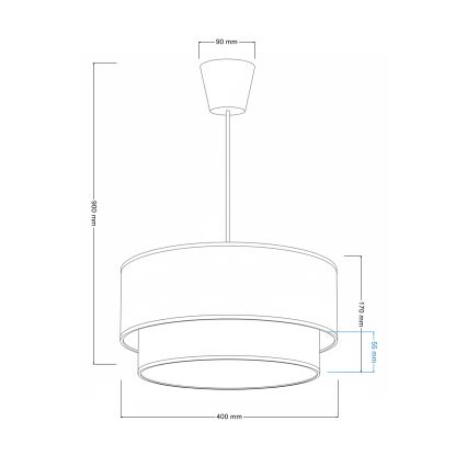 Brilagi - LED karājamā lustra uz vada BOHO ECO 1xE27/10W/230V Ø 40 cm, bēša/krēmkrāsaina