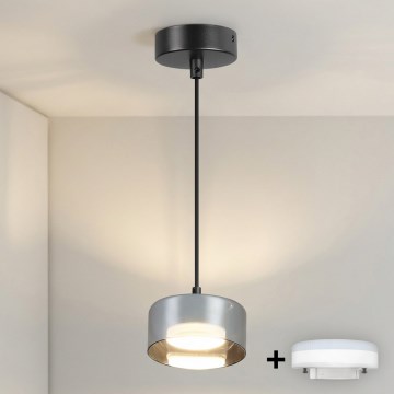 Brilagi - LED Karājamais gaismeklis ar vadu AURA LUX 1xGX53/30W/230V melns/dūmains