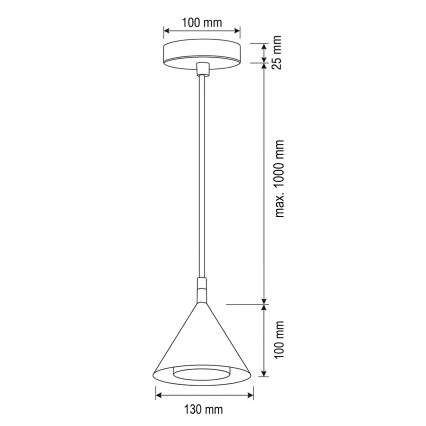 BRILAGI - LED Karājoša lampa uz troses CONE SINGLE 1xGX53/15W/230V zelta