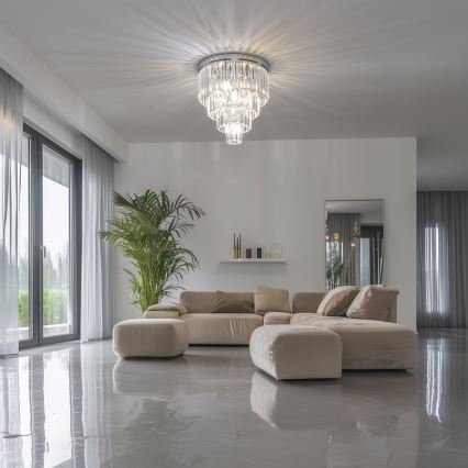 Brilagi - LED kristāla griestu lampa MOZART 5xE14/40W/230V Ø 40 cm spīdīgs hroms