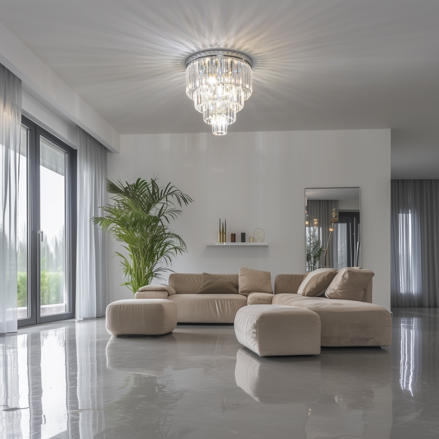 Brilagi - LED kristāla griestu lampa MOZART 5xE14/40W/230V Ø 40 cm spīdīgs hroms