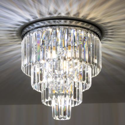 Brilagi - LED kristāla griestu lampa MOZART 5xE14/40W/230V Ø 40 cm spīdīgs hroms