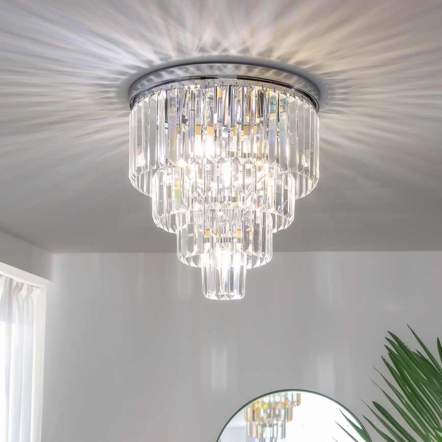 Brilagi - LED kristāla griestu lampa MOZART 5xE14/40W/230V Ø 40 cm spīdīgs hroms