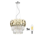 BRILAGI - LED Kristāla lustra ar auklu MIRAGE 5xE14/40W/230V