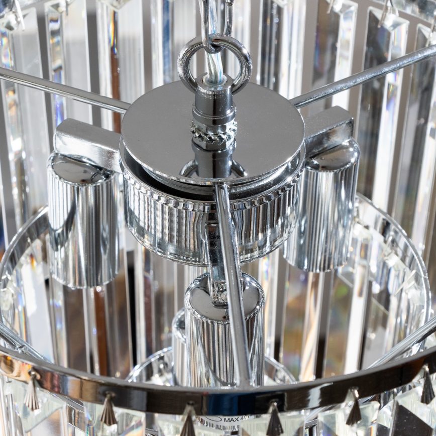 Brilagi - LED Kristāla lustra ar ķēdi MOZART 4xE14/40W/230V spīdīgi hromēts