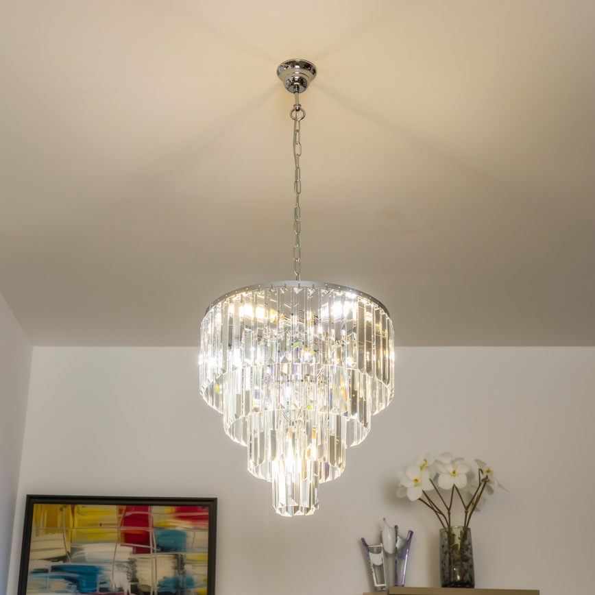 Brilagi - LED Kristāla lustra ar ķēdi MOZART 5xE14/40W/230V spīdīgi hromēts