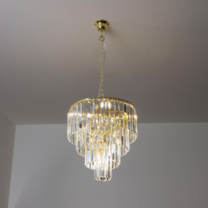 Brilagi - LED Kristāla lustra ar ķēdi MOZART 5xE14/40W/230V zelta