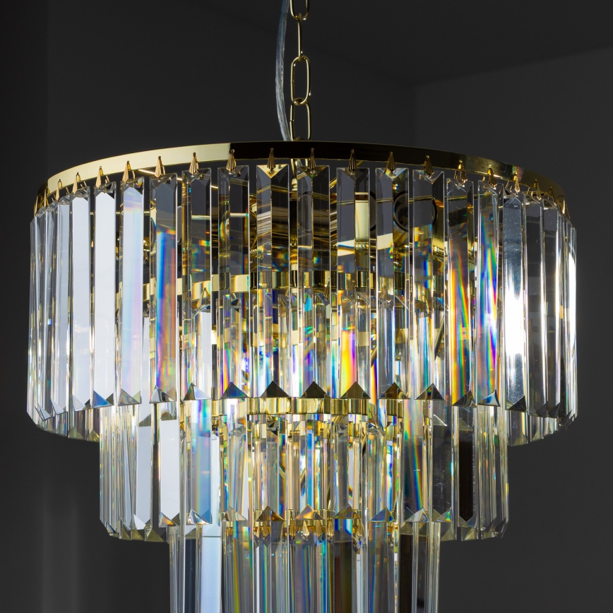 Brilagi - LED Kristāla lustra ar ķēdi MOZART 5xE14/40W/230V zelta