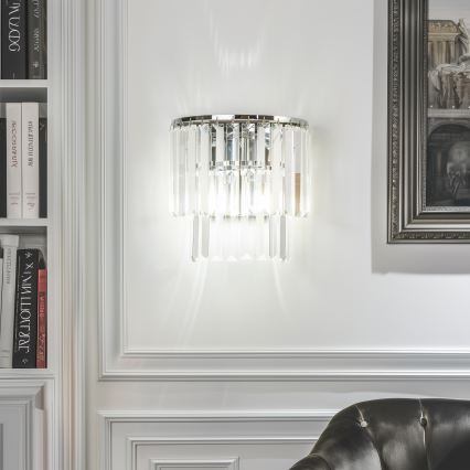 Brilagi - LED Kristāla sienas lampa MOZART 2xE14/40W/230V spīdīgi hromēts