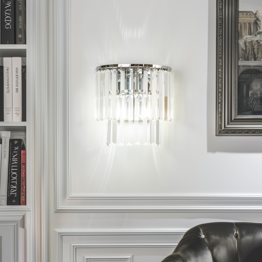 Brilagi - LED Kristāla sienas lampa MOZART 2xE14/40W/230V spīdīgi hromēts