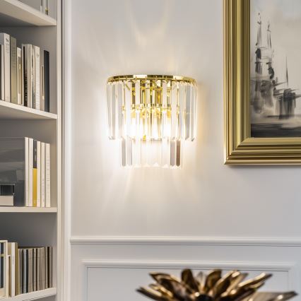 Brilagi - LED Kristāla sienas lampa MOZART 2xE14/40W/230V zelta