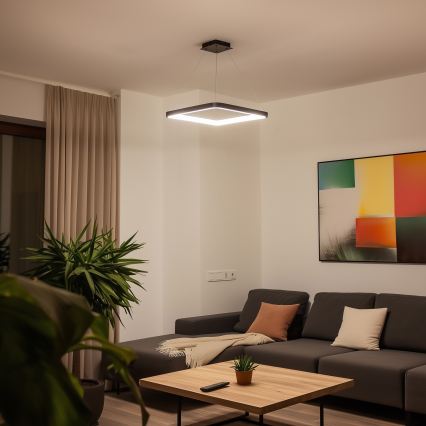 Brilagi - LED regulējams pakaramais gaismeklis ar vadu FALCON SLIM LED/50W/230V 3000-6500K 50x50 cm melns + tālvadības pults
