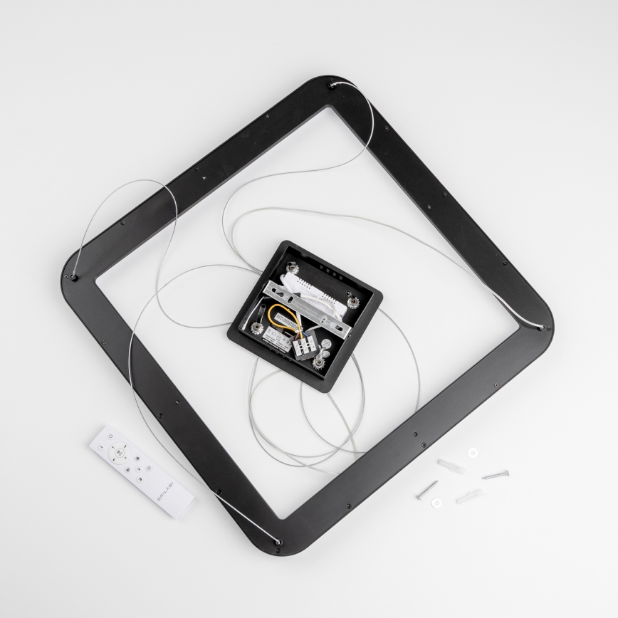 Brilagi - LED regulējams pakaramais gaismeklis ar vadu FALCON SLIM LED/50W/230V 3000-6500K 50x50 cm melns + tālvadības pults