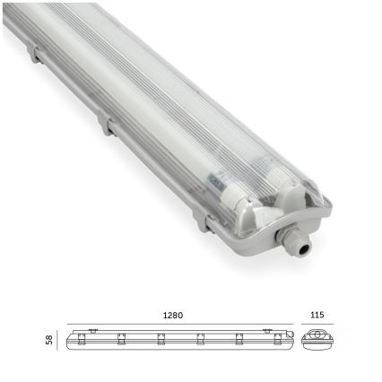 Brilagi - LED Lielas slodzes dienasgaismas lampa OPTIMA T8 2xG13/18W/230V 6500K IP65 128 cm