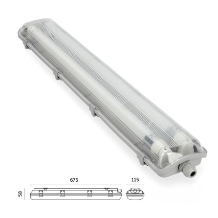 Brilagi - LED lielas slodzes dienasgaismas lampa OPTIMA T8 2xG13/9W/230V 4000K IP65 67,5 cm