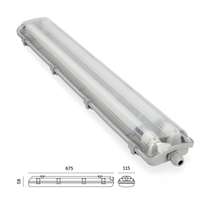 Brilagi - LED lielas slodzes dienasgaismas lampa OPTIMA T8 2xG13/9W/230V 4000K IP65 67,5 cm