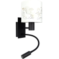 BRILAGI - LED lokana bērnu sienas lampa BOBO 1xE27/25W/230V + LED/3W melna/balta/ar vienradžiem