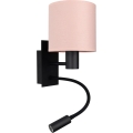 BRILAGI - LED lokana sienas lampa BOBO 1xE27/25W/230V + LED/3W melna/rozā