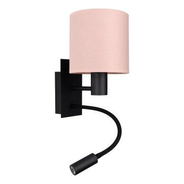 BRILAGI - LED lokana sienas lampa BOBO 1xE27/25W/230V + LED/3W melna/rozā