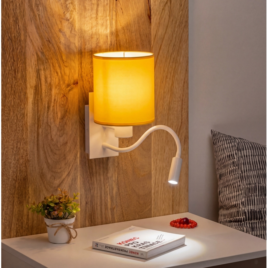 Brilagi - LED elastīga sienas lampa NUBILA 1xE27/25W/230V + LED/3W balta/dzeltena