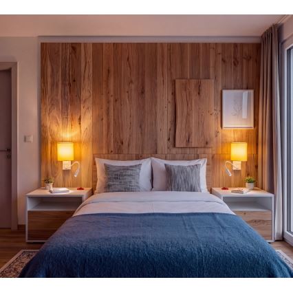 Brilagi - LED elastīga sienas lampa NUBILA 1xE27/25W/230V + LED/3W balta/dzeltena