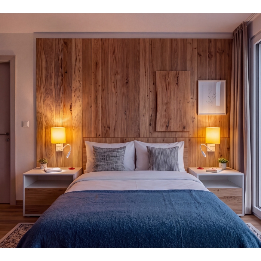 Brilagi - LED elastīga sienas lampa NUBILA 1xE27/25W/230V + LED/3W balta/dzeltena