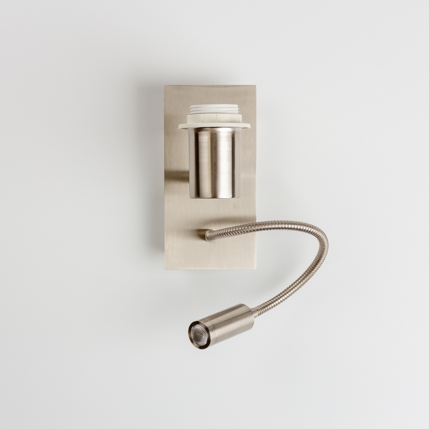 Brilagi - Elastīgā LED sienas lampa NUBILA 1xE27/25W/230V + LED/3W matēts hroms/gaiši pelēka