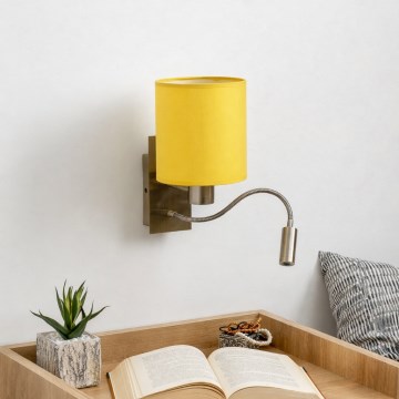 Brilagi - LED lokanā sienas lampa NUBILA 1xE27/25W/230V + LED/3W misiņš/dzeltena