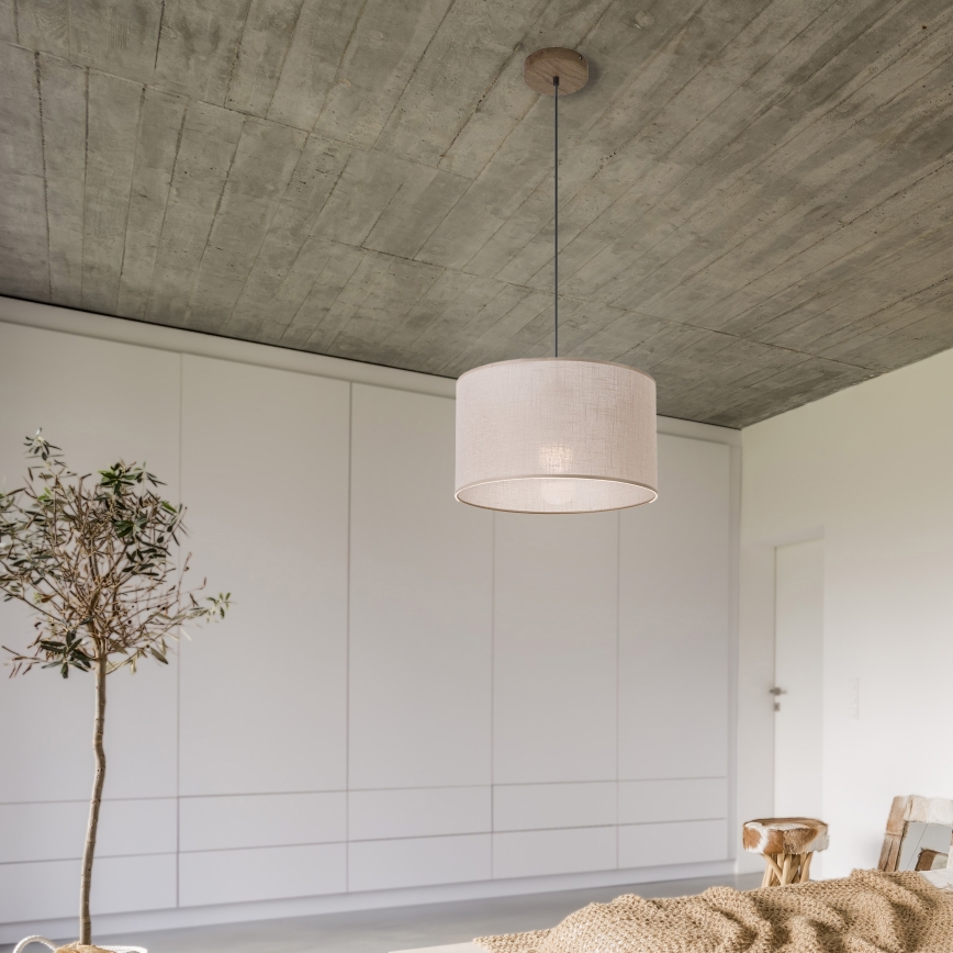 Brilagi - LED Lustra uz stīgu ANTHONY 1xE27/60W/230V ozola valrieksts/beige