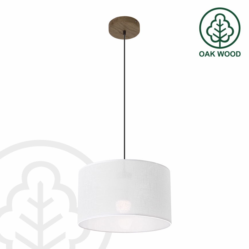 Brilagi - LED Lustra uz stīgu ANTHONY 1xE27/60W/230V ozola valrieksts/balts