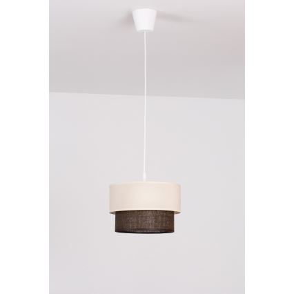 Brilagi - LED lustra ar auklu BOHO STYLE 1xE27/15W/230V Ø 25 cm krēmīga/brūna