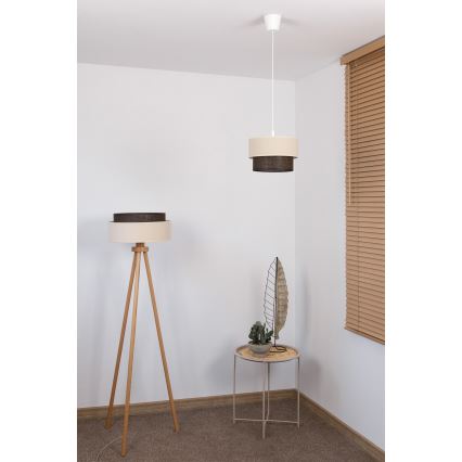 Brilagi - LED lustra ar auklu BOHO STYLE 1xE27/15W/230V Ø 25 cm krēmīga/brūna
