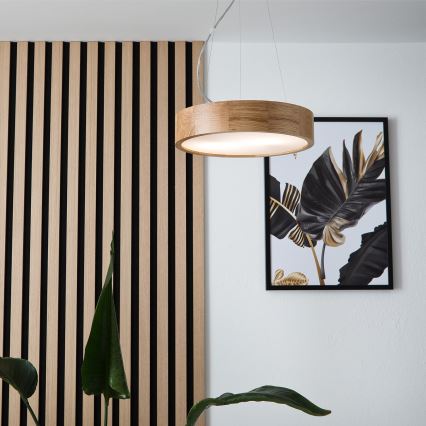 Brilagi - LED Lustra ar auklu CARVALHO 2xE27/60W/230V ozols d. 37 cm
