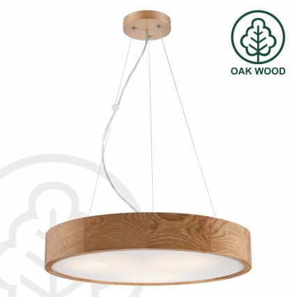 Brilagi - LED Lustra ar auklu CARVALHO 3xE27/60W/230V ozols d. 47,5 cm