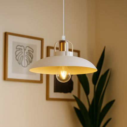 Brilagi - LED Lustra ar auklu FLAMENGO 1xE27/60W/230V balta