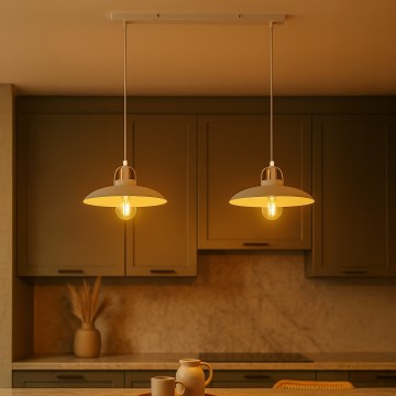 Brilagi - LED Lustra ar auklu FLAMENGO 2xE27/60W/230V balta