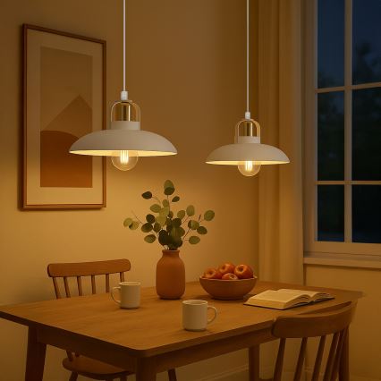 Brilagi - LED Lustra ar auklu FLAMENGO 2xE27/60W/230V balta