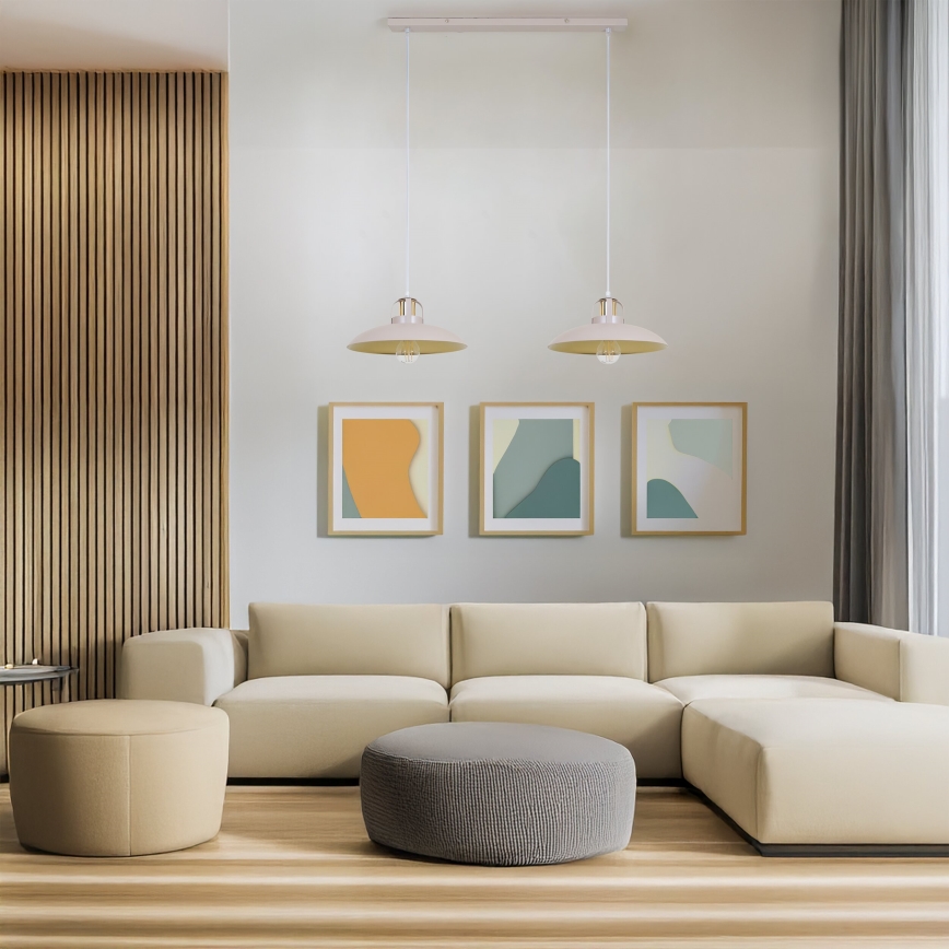 Brilagi - LED Lustra ar auklu FLAMENGO 2xE27/60W/230V bēša