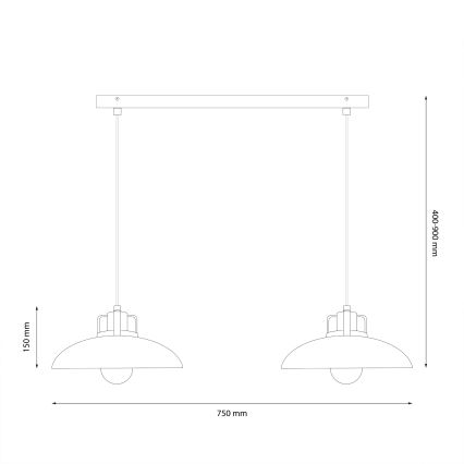 Brilagi - LED Lustra ar auklu FLAMENGO 2xE27/60W/230V zaļa