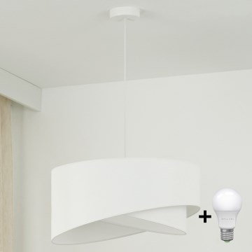 Brilagi - LED Lustra ar auklu LYRA 1xE27/15W/230V balta
