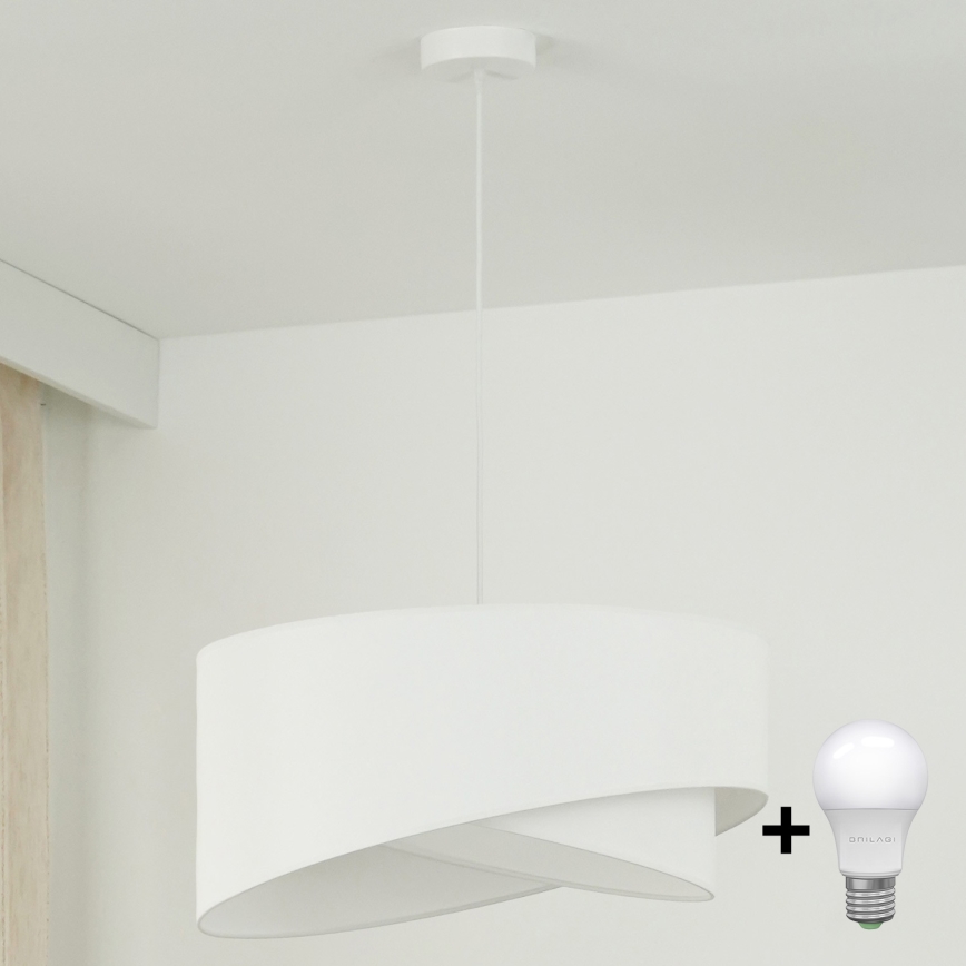 Brilagi - LED Lustra ar auklu LYRA 1xE27/15W/230V balta