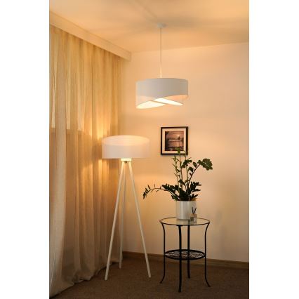 Brilagi - LED Lustra ar auklu LYRA 1xE27/15W/230V balta