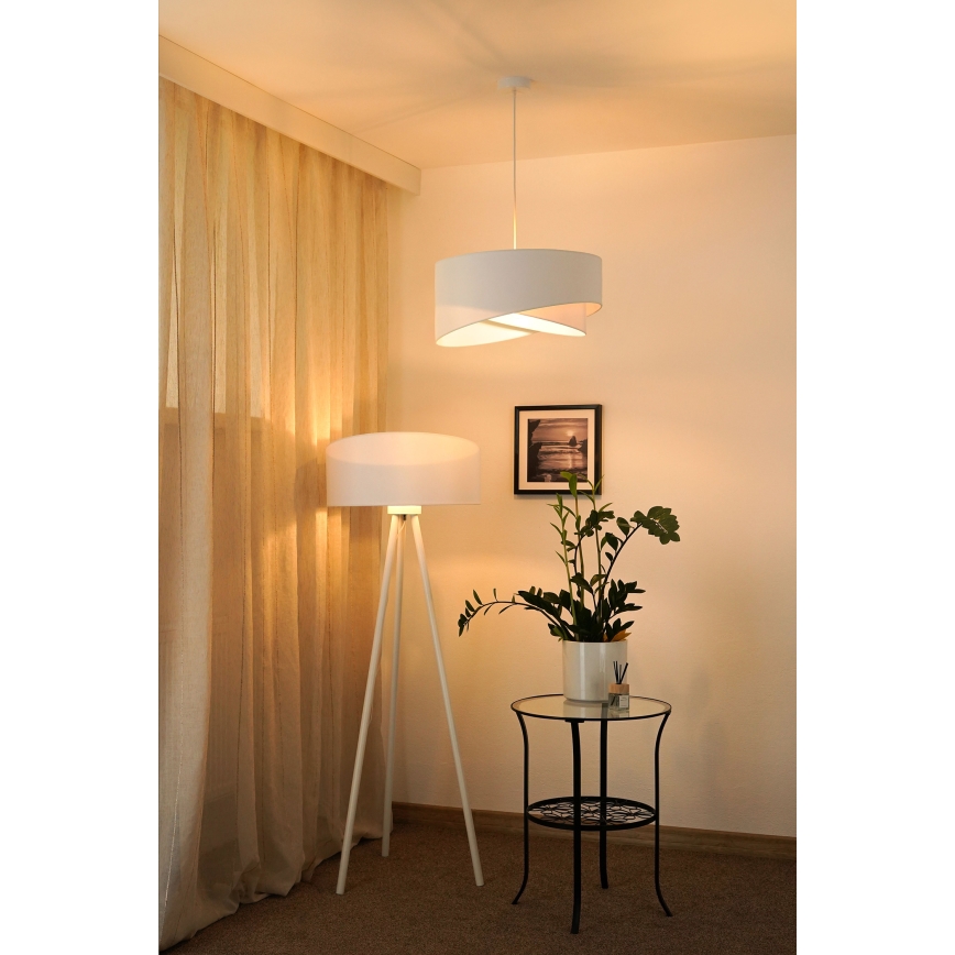 Brilagi - LED Lustra ar auklu LYRA 1xE27/15W/230V balta