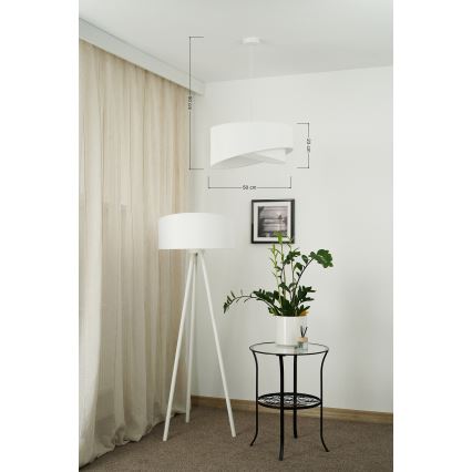 Brilagi - LED Lustra ar auklu LYRA 1xE27/15W/230V balta
